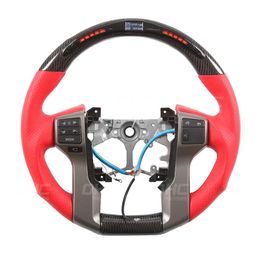 Carbon Fiber LED Steering Wheels for Pra-do Tun-dra 4-runner KDJ120L Car Styling Racing Wheel