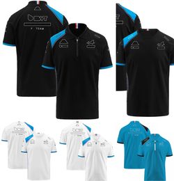 Formula 1 Drivers Polo Shirt T-shirt 2023 New F1 Team T-Shirt Summer Men's Fashion Half Zipper Short Sleeve T-shirts Jersey Casual