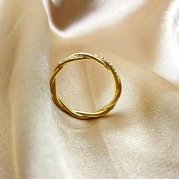 Cluster Rings Fashion Twist For Women Gold Dainty Ring Thin Winding Simple Stylish Girls Accessories Party Daily Versatile Jewellery