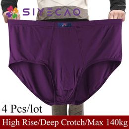 Underpants 4Pcs/lot Mens Underwear Briefs Modal Large Size Cueca Panties Men Homme Elastic Male Lingerie Calzoncillos