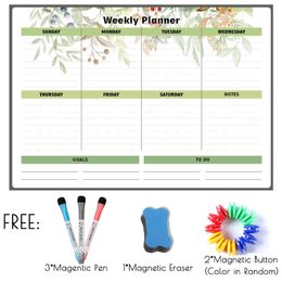 Whiteboards Magnetic Weekly Monthly Planner Calendar Erasable White Board for Kitcher Fridge Magnet Sticker Wall 230217