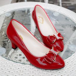 Dress Shoes 5cm Autumn Womens Fashion Professional High Heels Black Red Shallow Mouth Comfortable Work 3440 230220