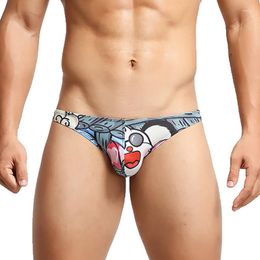 Underpants Sexy Men Briefs Thongs Jockstrap Low Rise Seamless Sissy Panties String Homme Printed Underwear Calzoncillos Hombre