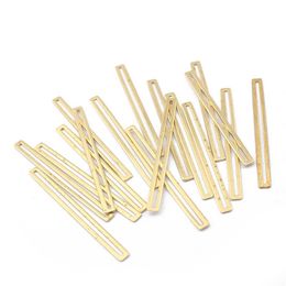 Charms 20-50pcs Raw Brass 3 40mm Rectangle Frame Bar Connectors Dor Handmade Earrings Bracelet Jewelry Findings MakingCharms