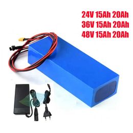 24V 36V 48V 15AH 20AH Lithium ion Ebike Battery Pack XT60 48V 18650 Li-ion Electric Bike Scooter Batterie with 3A charger