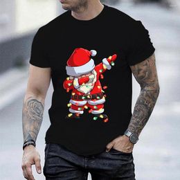 Men's T Shirts Unisex 2023 Men's T-shirt Slightly Elastic Christmas Shirt Men Festival Costume Streetwear Cool Hip Short Sleeve Tops