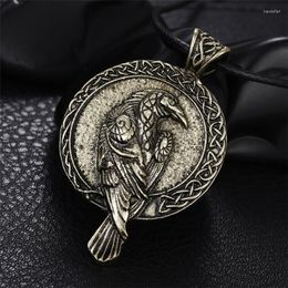 Pendant Necklaces 1pcs Norse Talisman Viking Raven Black Bird Celt Crow Necklace Men Collier Jewellery Vintage For Women