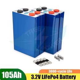 16PCS/LOT 3.2V 105AH LiFePO4 Battery Grade A Brand New Rechargeable Battery DIY Cells For EV RV Solar System EU US Tax Free
