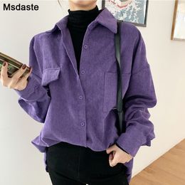 Women's Blouses Shirt Fashion Vintage Oversized Womens Tops and Blouse Turndown Collar Casual Plus Size Loose Woman Purple Shirt 230220