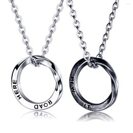 Pendant Necklaces FATE LOVE Brand Men Statement Pendants Silver Color Stainless Steel O Chain Fashion Jewelry Dropship