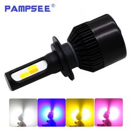 LED headlight 4 color 4 mode LED Car Headlights Bulb 80W 16000LM Fog Lamp H1 H4 H7 H8 9005 9006 9-32V 6500K - H7