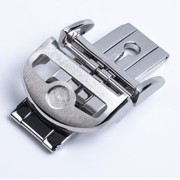 18 mm Silver Colour Double Folding Deployment Clasp For IWC Rubber Leather Watch Band Strap