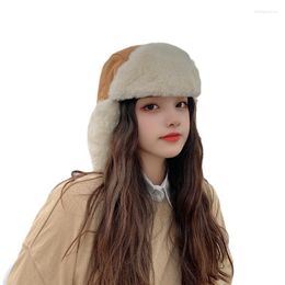 Berets Sale Gorro Ruso Russian Hat Women's Winter Solid Cashmere Warm Earflap Male Outdoor Ushanka Trapper Ski Bomber Pilot