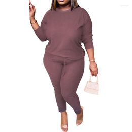 Women's Two Piece Pants Solid Tracksuit Women Set Autumn Clothes Oversize Sweatshirt Top And Jogging Suit Female Leisure Outfits