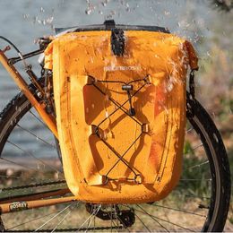 Waterproof Bike Bag 25L Travel Cycling Bag Basket Bicycle Rear Rack Tail Seat Trunk Bag Bicycle Bag Panniers 1PCS