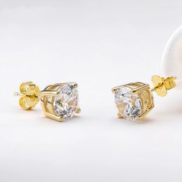 Stud Earrings Real 0.5/1 Carat D Color Moissanite For Women 18K Gold 925 Sterling Silver Wedding Fine Jewelry