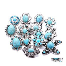 Clasps Hooks Metal Turquoise Tortoise Shape Snap Button Jewelry Findings 18Mm Snaps Buttons Diy Earrings Necklace Bracelet Jeweler Dhdpq