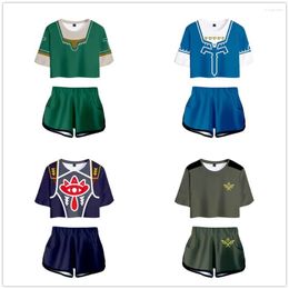 Men's T Shirts Tshirt The Hyrule Fantasy Summer Sexy Two Piece Set Breath Of Wild Shirt Woman Shorts And Crop Top Fashion Tracksuit