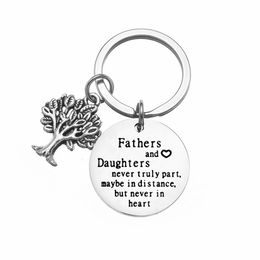 Key Rings Keychain Fathers/mothers and Daughter Birthday Gift for Family Women Men Stainless Steel Letter Chain
