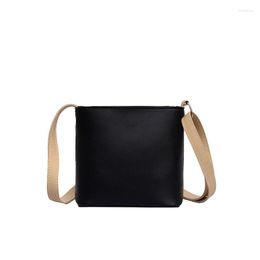 Evening Bags Solid Color Simple Black Small Bag Female 2023 Hit Women Shoulder Square Version Of The Slung Bucket