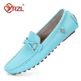 Dress Shoes YRZL Leather Loafers for Men Handmade Moccasins Shoes Flats Casual Luxury Comfy s Size 47 230220