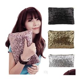 Cosmetic Bags Women Comestic Makeup Bag Esigner Sequins Luxury Organiser Handbag Glitter Bling Clutch Drop Delivery Health Beauty Dhe2H