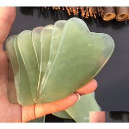 Massage Stones Rocks Natural Jade Mas Tool Guasha Board Gua Sha Facial Treatment Stone Scra Care Healthy Drop Delivery Health Beaut Dhw9M