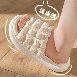 Slippers 2023 Fashion Thick Bottom Eva Stool Mute Linen Pad Women Indoor Non-slip Outdoor Wear Couple