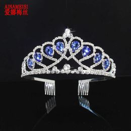 Tiaras AINAMEISI 5 Colors Crystal Bridal Tiaras and Crowns Princess Fashion Jewelry Women Headpiece Rhinestone Wedding Hair Accessories Z0220