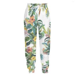 Men's Pants Jumeast Casual Jogger Mens Pant Watercolour Plant Pattern Print Baggy Tracksuit Trousers Straight For Men Unisex Sweatpants