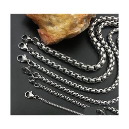 Chains Hip Hop Stainless Steel 1.5Mm 2Mm M 4Mm Cube Chain Womens Choker Necklace For Men Hiphop Jewellery Gift Drop Delivery Necklaces Dhfyw