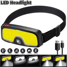 XPE plus COB LED Headlamp Headlight Portable Flashlight USB Rechargeable Camping Torch Head Lamp Outdoor Camping Fishing Climbing