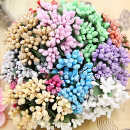 Decorative Flowers Wreaths 12PCS Multicolor Pip Berry Flower For Wedding Diy Handmade Flowers Artificial Floral Pistil Stamen Wedding Supplies Flower T230217