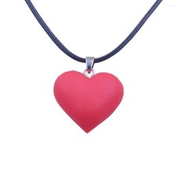 Pendant Necklaces Classic Romantic Red Heart Jewelry Rope Necklace Girlfriend Women Female Gift Valentine's Day Drop BC001