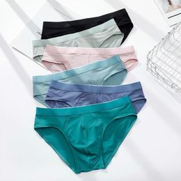 Underpants Men Soft Modal Briefs Triangle Bulge Pouch Panties Male Breathable Low Rise Knickers Comfort Lingerie