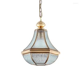 Pendant Lamps Kitchen Copper Frosted Glass Hanging Light E27 For Dining Room Shade Vintage Suspension Led Lamparas