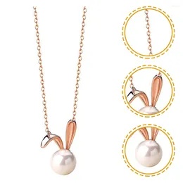 Pendant Necklaces Necklace Pearl Jewelry Women Gold Simple Chinese Alloy Easter Gifts Girls Miss