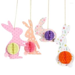 Garden Decorations N58C 4 Pieces/set Easter Hanging Ornament 9.8x7.1inch Gifts For Friends Neighbors Creative Home Store Festival Supply