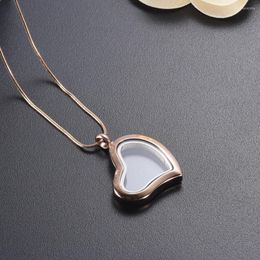 Pendant Necklaces Fashion Design Pink Heart Cremation Mini Locket Ash Holder Stainless Women Necklace With Free Filling Kit &