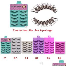 False Eyelashes High Quality 5 Pairs Crisscross Eye Lash Extension Tools Set Strip Lashes Beauty Essentials Drop Delivery Health Make Dhvzs