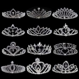 Tiaras Hot Fashion Bridal Tiara Crown Luxury Princess Wedding Party Hair Jewelry Women Girl Heart Crystal Prom Headband Wholesale Z0220