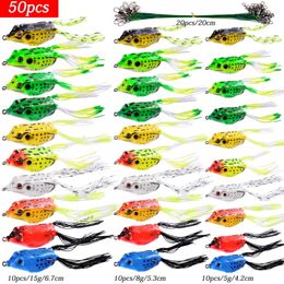 Fishing Hooks Aorace 5g-15g Frog Soft Fishing Lures Double Hooks Top water Ray Frog Artificial Minnow Crank Bait Silicone Artificial Wobbler 230220