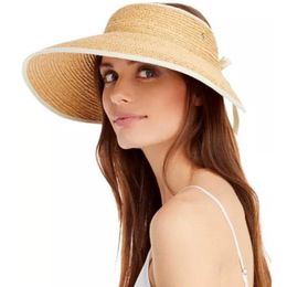 Wide Brim Hats Hand-knitted Foldable Raffia Straw Hat Outdoor Travel Sunscreen Beach Tide HatWide