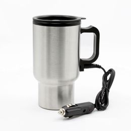 Car Heating Fans Cup Auto 12V Electric Kettle Cars Thermal Heater Cups Boiling Water Bottle Accessories 450Mladd Cable Drop Delive Dhyek