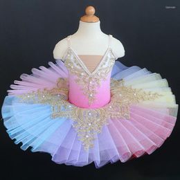 Stage Wear Children's Colourful Ballerina Tutu Skirt Ballet Dress Swan Lake Costume Kids Belly Dance Costumes Professional