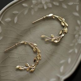 Hoop Earrings Style Leaves Jewellry Olive Dangle Plant Wedding Gift For Her Nature Inspired Branch