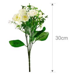 Decorative Flowers Wreaths QIFU 15 Heads Roses Artificial Flowers Flores Artificiales Silk Flowers Branches Garland Fake Flowers Bouquet Artificial Flowers