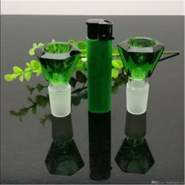 Green Diamond Glass Bubble Head Cigarette Accessories Wholesale Glass bongs Oil Burner Glass Water Pipes Oil Rigs Smoking