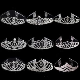 Tiaras Princess Bridal Crystal Tiaras Crowns Headband Combs Women Girls Pageant Prom Wedding Party Accessiories Fashion Hair Jewellery Z0220