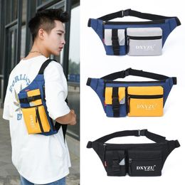 Waist Bags Casual Pack Men Phone Pouch Canvas Crossbody Bag Fashion Male Belt Hip Chest For Shoulder